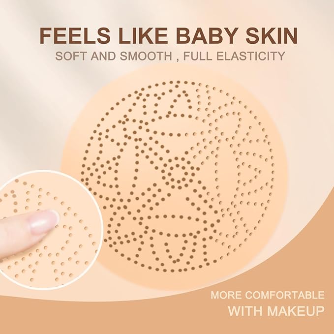 Air Cushion CC Cream Mushroom Head, Soothing Full Coverage Concealer CC Cream with Mushroom Makeup Sponge for Flawless Face Makeup (Buff Beige)