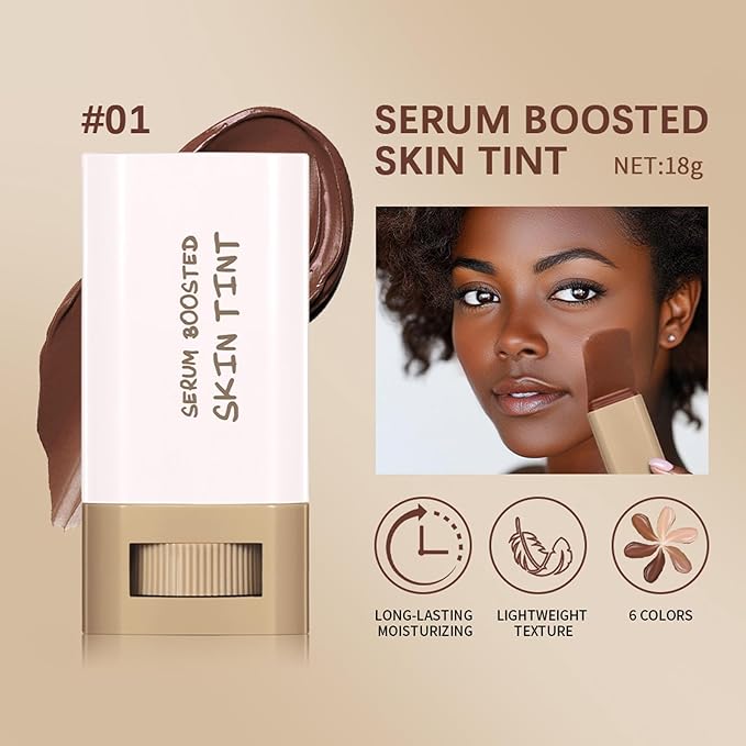 Beauty Balm Serum Boosted Skin Tint – Hydrating Tinted Moisturizer, Lightweight Solid Tinted Foundation Stick for Flawless, Sheer to Medium Coverage, Radiant & Dewy Finish, All-Day Wear (3#, 1)