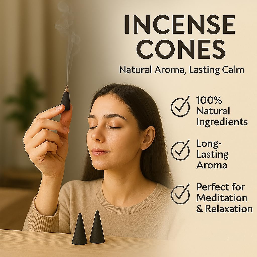 Yajna Frankincense-and-Myrrh 100%-Natural-Incense-Cones Handmade-Hand-Dipped Organic-Chemicals-Free for-Purification-Relaxation-Positivity-Yoga-Meditation The-Best-scents (20 Count)