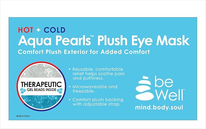 Cooling Eye Mask Reusable Gel Eye Mask for Puffy Eyes,Ice Eye Mask Cold Eye Mask Frozen with Plush Backing for Headache,Migraine,Stress Relief-Color Red
