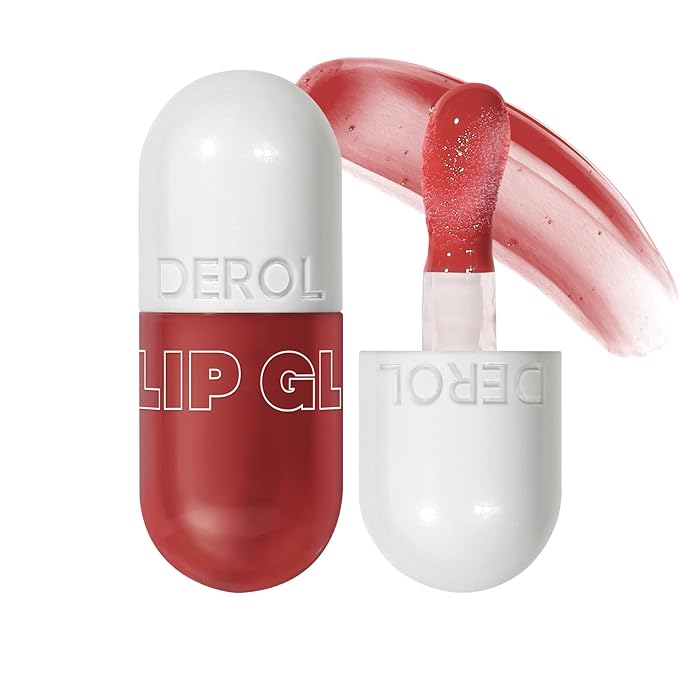 Lip Plumper Raspberry (0.19 Fl. Oz.) Lip Gloss Natural Lip Oil 2in1 Lip Care Serum for Beautiful Fuller-Looking Lips, Hydrating & Reduce Fine Lines,Peach