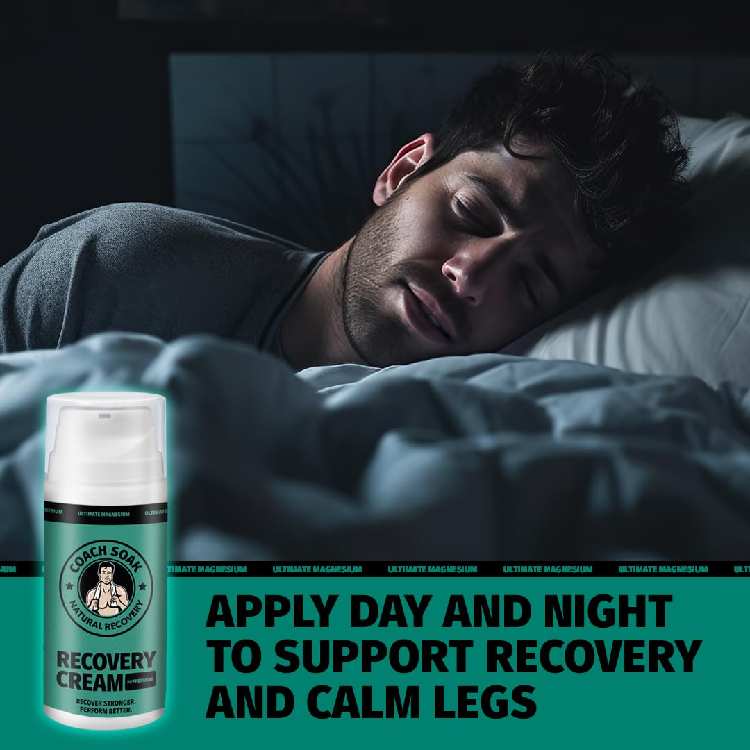 Coach Soak Epsom Salt Alternative Bath Soak & Cream with Magnesium Flakes - 1.61 lb (Pack of 2) - Cooling Peppermint - Foot Soak & Bath Salts for Relaxing Muscle Support & Skin Softening