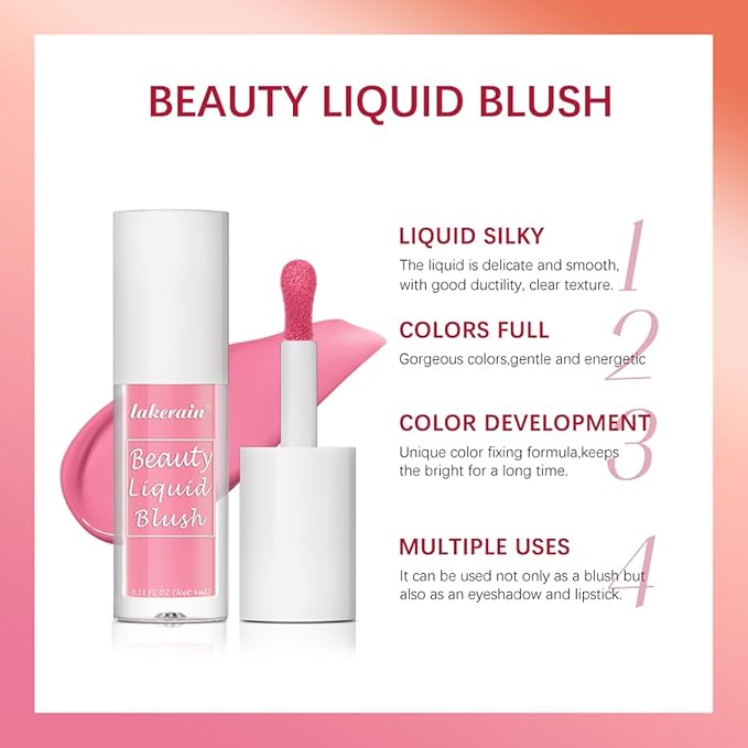 Liquid Blush for Cheeks Makeup Face Blush, Weightless Cream Formula, Smudge Proof Long-Wearing Pigmented Blush, Natural Look Makeup Face Blushes, Shimmer Finish, Dainty - 02# Bronze blast