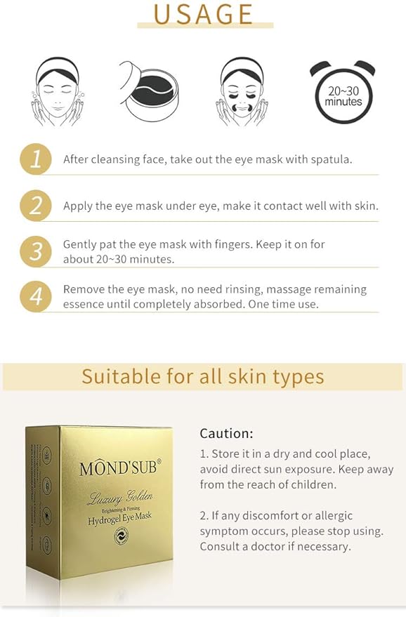 Collagen-Enriched Eye Mask Eye Gel Patches - 30 pairs with 24k Gold (Pack of (15pairs))