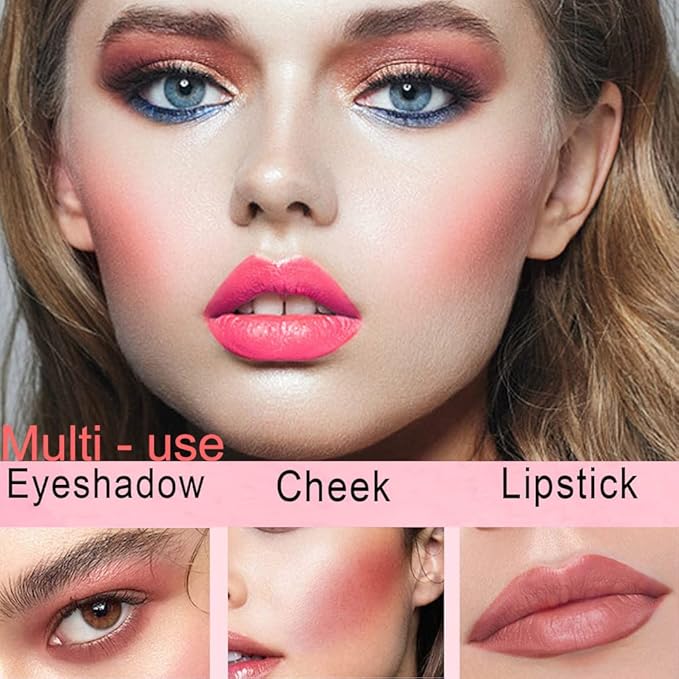 Blush Beauty Wand, Liquid Face Blush Contour Wand with Cushion Applicator, Smooth Cream Blush Wand Natural Matte Finish, Lightweight Blendable Blush Stick Makeup for Cheek,104 Dark Rose