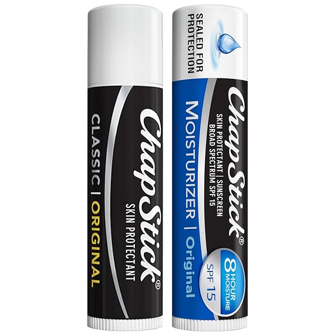 ChapStick Original Lip Care Bundle – Moisturizer 2-in-1 Lipcare SPF 15 with Aloe and Vitamin E + Classic Lip Balm, 0.15 Ea (2 Piece Set)