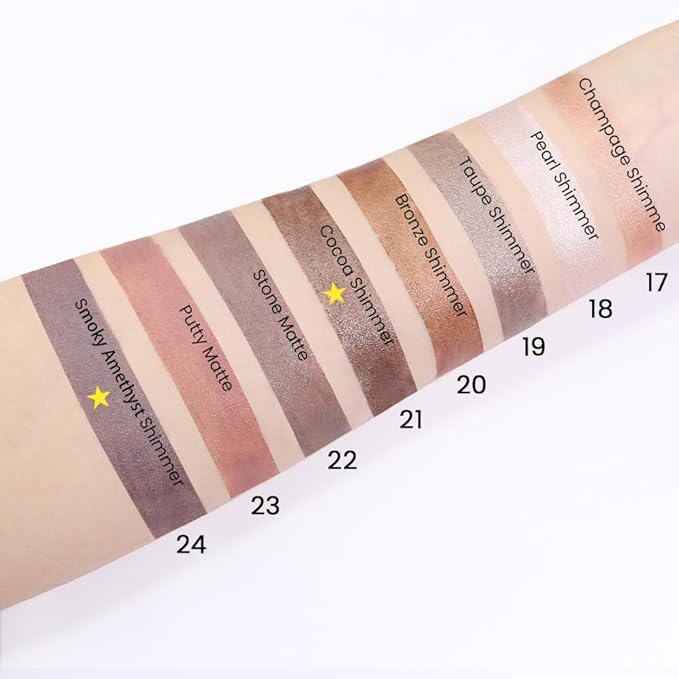 Kaely 2Pcs Cream Eyeshadow Sticks Set for Eyes Waterproof,Cocoa Shimmer & Smoky Amethyst Shimmer Matte Eye shadow Stick Pencil Pen Bulk sombras en crema para ojos 21+24