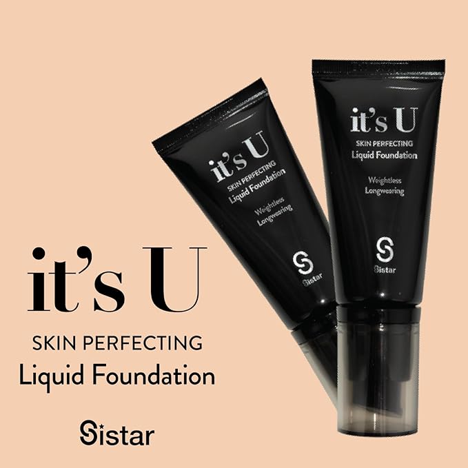 Sistar it's U Skin Perfecting Liquid Foundation Medium Coverage Buildable Weightless Longwearing Blendable 35 g / 1.23 oz. (Bronze)