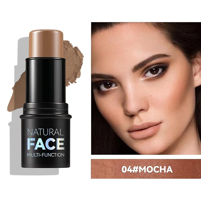 3pcs Face Contour Stick Makeup Set, Highlighter Stick Blush Stick Cream Contour Kit with Brush, Contouring Stick for Fair Skin, Concealer Makeup Stick Gift for Beginner Women Teen Girls