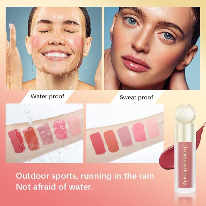 MEICOLY Matte Dewy Liquid Blush,Super Natural Cream Blush Stick for Cheeks,Silky Smooth Soft Pinch Long-Lasting Waterproof and Sweat proof Blush Makeup,Cruelty-Free,05,Grateful,Wine Red