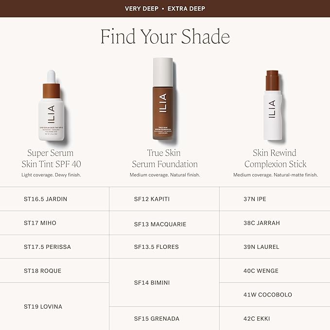 ILIA - Skin Rewind Complexion Stick - Foundation + Concealer + Skincare | Non-Toxic, Vegan, Cruelty-Free, Clean Makeup (42C - Ekki, 0.35 oz | 10 g)