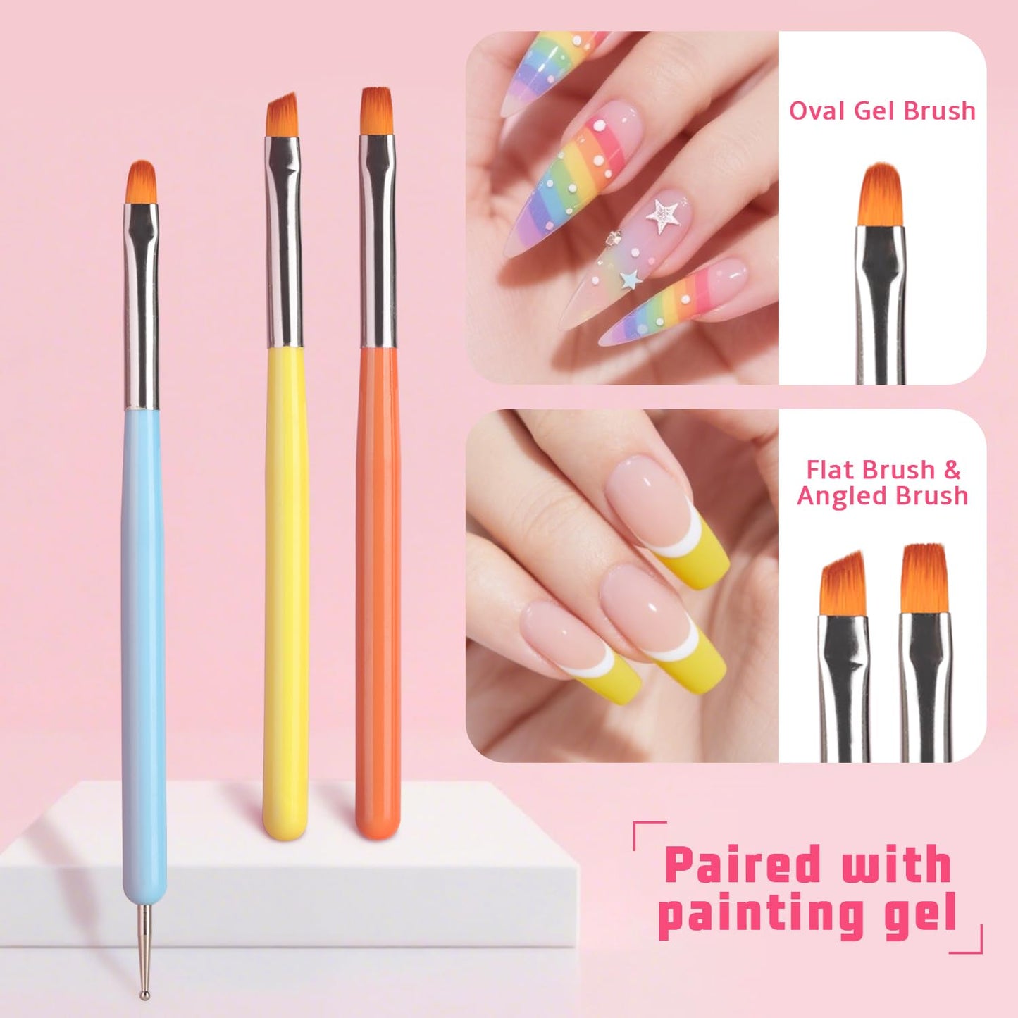 Sponge Pat Paint Nail Gel, Ombre Nails Gradient Gel Nail Blush Blooming Aura Nails Drawing Stripper Floral Painting DIY Nail Art, No Wipe, UV/LED Curing (12 Colors L)
