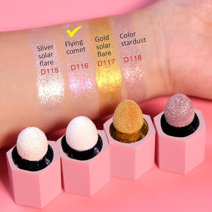 evpct Mermaid Pink Highlighter Makeup Liquid Blue Purple Green Glitter Iridescent Face Festival Highlighter Makeup Waterproof Long Lasting Halographic Shimmer Body Highlighter makeup Palette Stick