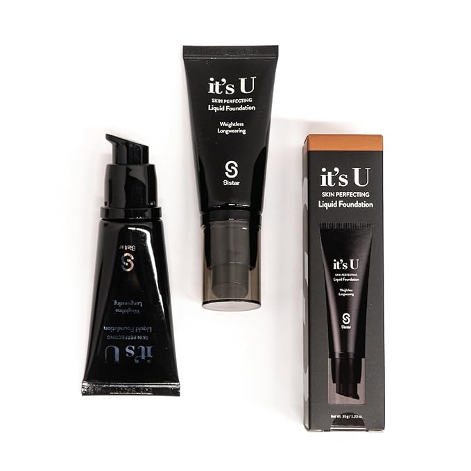 Sistar it's U Skin Perfecting Liquid Foundation Medium Coverage Buildable Weightless Longwearing Blendable 35 g / 1.23 oz. (Burnt Cinnamon)