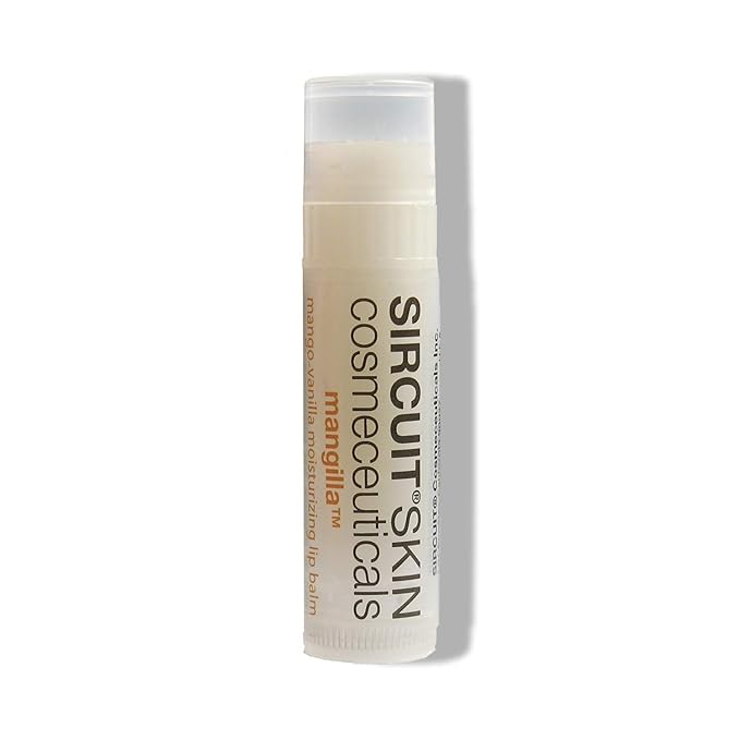 Sircuit Skin MANGILLA Mango Vanilla Moisturizing Lip Balm - Nourishing Lip Moisturizer with Sunflower Oil, Beeswax, Coconut Oil, Aloe Vera - Soothing Balm for Chapped and Dry Lips (0.15 oz)