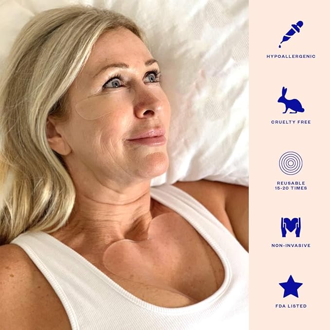 Wrinkles Schminkles Chest, Cleavage & Body Stretch Mark Wrinkle Patches | Reusable Hypoallergenic Pregnancy Safe Silicone Smoothing Pads to Prevent and Reduce Wrinkles & Stretch Marks | 2 Pack