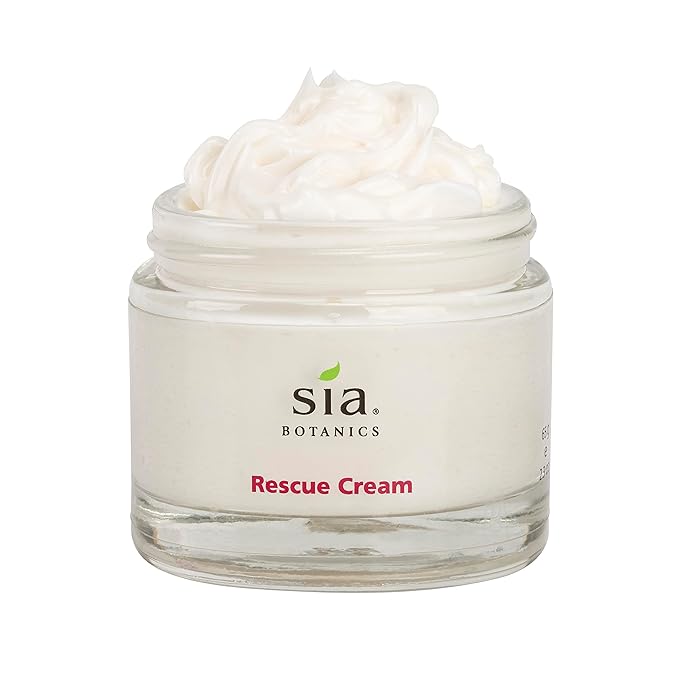 Rescue Face Cream (65g/2.3oz Glass Jar) | Facial Moisturizer w/Prickly Pear Cactus, Aloe Vera, Green Tea Extract | Natural, Clean, Botanical Skincare for Women