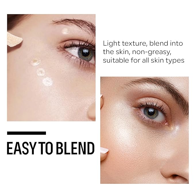 KYDA 2 Colors Liquid Blush and Highlighter, Natural Matte Face Blush High Glossy Liquid Illuminator, Silky Lightweight Blendable, Cool Pink & Champagne