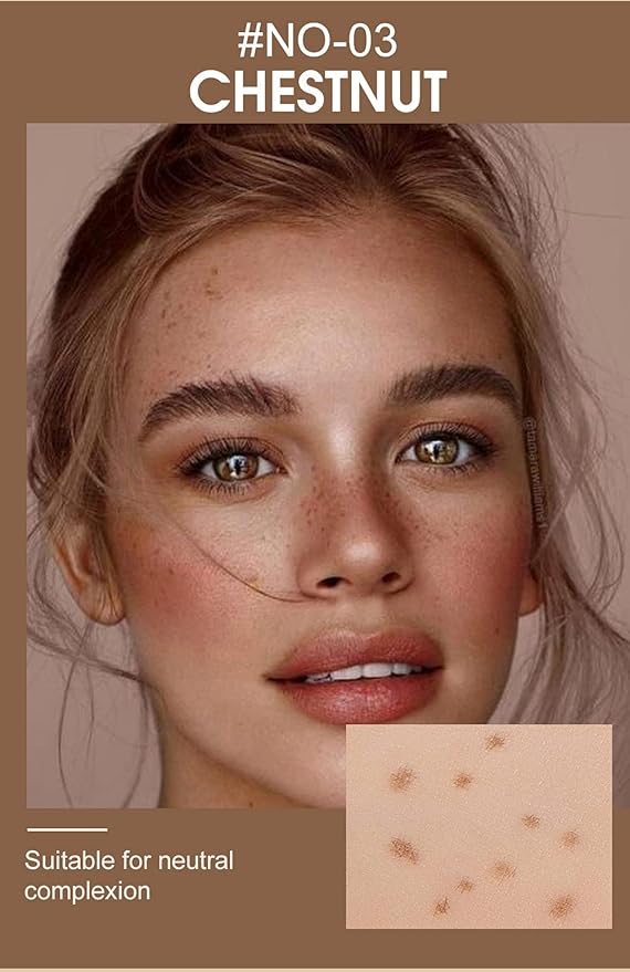 Freckle Pen 4 Colors Natural Freckle Pen Fake Freckle Pen Waterproof Long Lasting Soft Spots Natural Relaxing Sun Makeup (Chestnut)