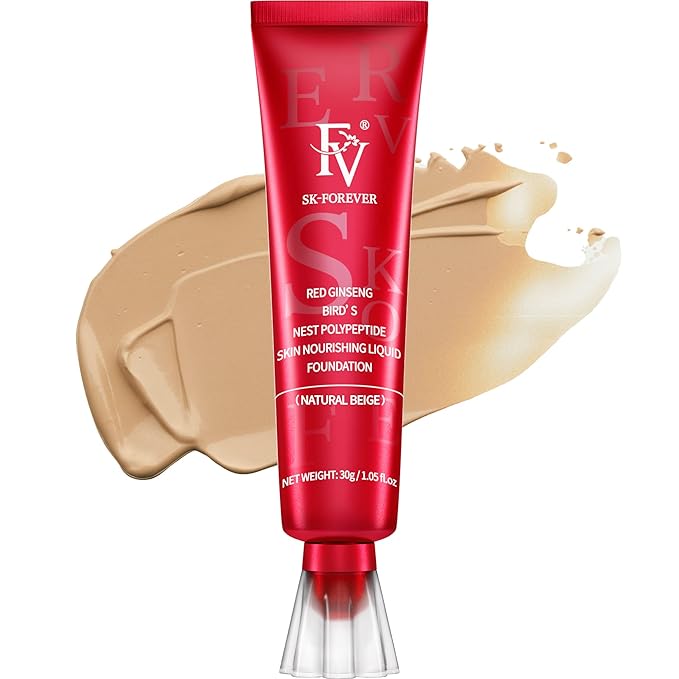 FV Waterproof Foundation with Oil-control, No Transfer & Long Lasting, Matte Foundation for Oily/Normal Skin, Liquid Makeup Foundation with Buildable Coverage for Face, 30g, Natural Beige