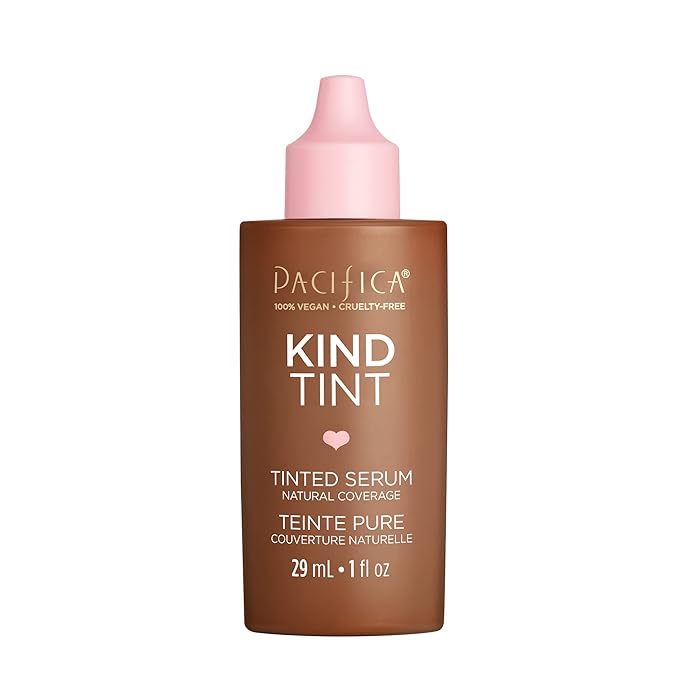 Pacifica Beauty Kind Tint Tinted Serum, Skincare, Vegan Collagen, Hyaluronic Acid, Vitamin C, Niacinamide, Caffeine, Hydrating, Lightweight Foundation, Natural Dewy Skin, Shade 04, 1 fl oz (1 Count)