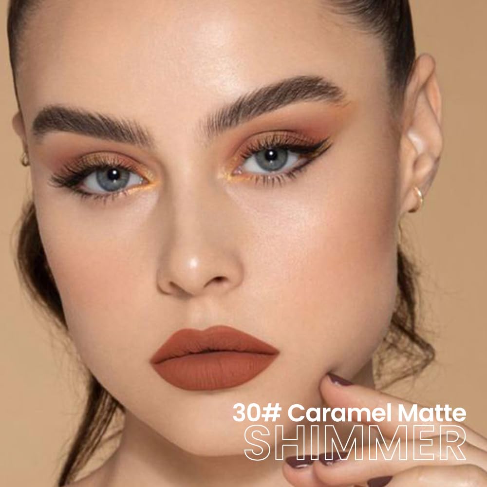 evpct Caramel Matte Cream Eye Shadow Brightener Sticks Set for Eyes, Caramel Matte Pencil Eye shadow Applicator Stick Pen Palette Makeup Waterproof sombras en crema para ojos 30#