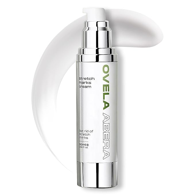Abera Ovela Maternity Stretch Mark Cream for Pregnancy and Weight Fluctuations, Stretch Mark Treatment Pregnancy Must Haves, Deep Stretch Mark Removal, All Skin Types, 1.69 fl oz