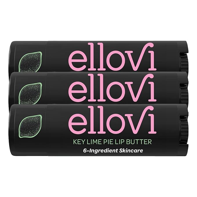 Natural Lip Butter Lip Balm - Key Lime - Pure Enough to Eat - Made With Just 6 Vegan Ingredients - Moisturizing Lip Care for All Day Hydration (3-Pack)