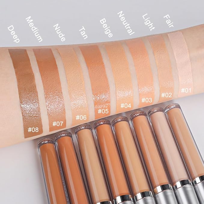 Kaely 2Pcs Hydrating Concealer Wand,Full Coverage Liquid under Eye Concealer,Long Lasting Waterproof Primer Makeup for Dark Circles and Puffiness Trouble Spots Redness,Eye Ring corrector de ojeras 03