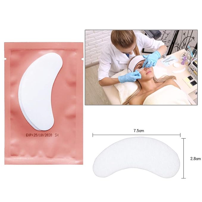 Under Eye Pads, Lint Free Lash Extension Eye Gel Patches for Beauty Salon False Eyelash Extensions Grafting, Hydrogel Eye Mask Beauty Makeup Tool (110 pairs with bag)