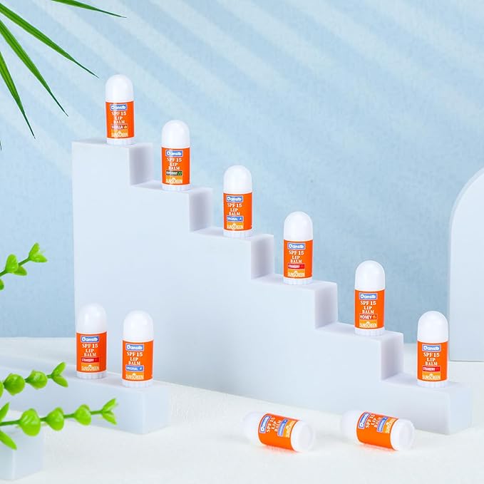 25 Pcs Mini Sunscreen Lip Balms Bulk SPF 15 Lip Balm Sticks Lip Balm Favors with Sunscreen Employee Staff Appreciation Gifts Bulk Team Coworkers Christmas Gifts for Outdoor Travel Beach