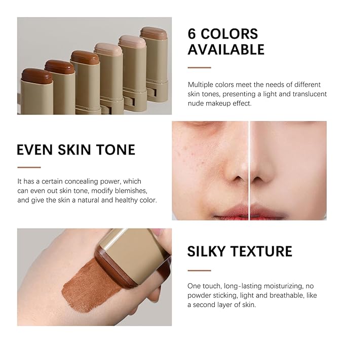 Beauty Balm Serum Boosted Skin Tint – Hydrating Tinted Moisturizer, Lightweight Solid Tinted Foundation Stick for Flawless, Sheer to Medium Coverage, Radiant & Dewy Finish, All-Day Wear (2#, 1)