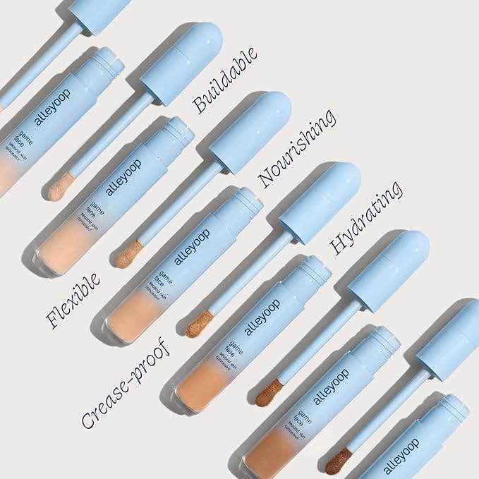 Alleyoop Game Face Concealer Makeup, Lightweight to Medium Buildable Coverage Under Eye Concealer, For Blemishes, Crease-proof and Hydrating with Aloe Stem Cell, Smooth Second Skin Finish - Superstar