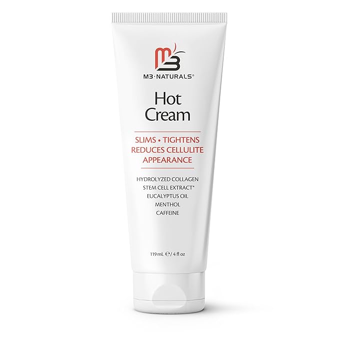 M3 Naturals Hot Cream for Belly Butt and Thighs Cellulite Cream for Thighs and Butt Fast Body Sweat Activator with Caffeine and Collagen - Invigorating Sweat Cream for Workouts and Body Sculpting