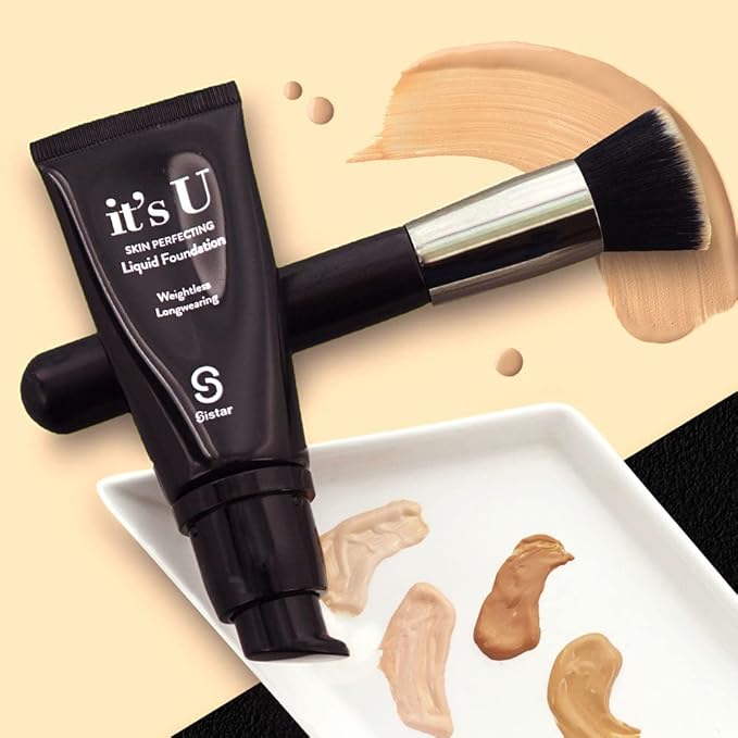 Sistar it's U Skin Perfecting Liquid Foundation Medium Coverage Buildable Weightless Longwearing Blendable 35 g / 1.23 oz. (Chocolate Chip)