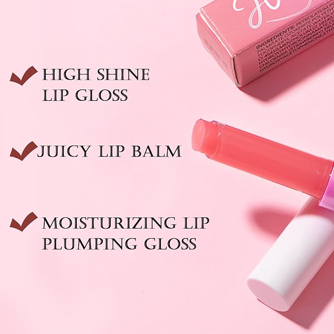 DAGEDA Tinted Lip Balm, Moisturizing Magic Color Changing Lipstick, Soothing Hydrating Lip Balm Tinted, Glossy Lip Plump Gloss Butter Balm, Lightweight, Non-Greasy, 03