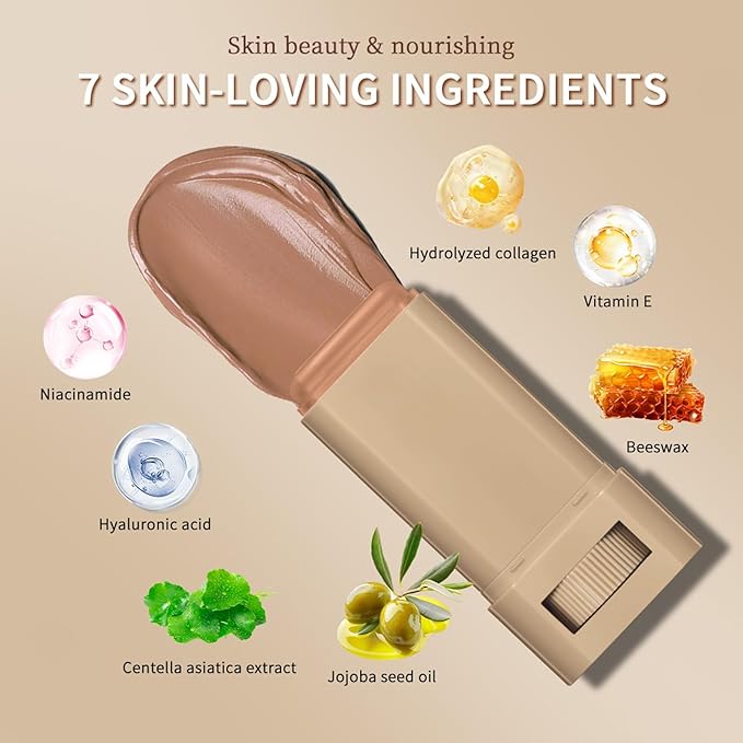 Beauty Balm Serum Boosted Skin Tint – Hydrating Tinted Moisturizer, Lightweight Solid Tinted Foundation Stick for Flawless, Sheer to Medium Coverage, Radiant & Dewy Finish, All-Day Wear (4#, 1)
