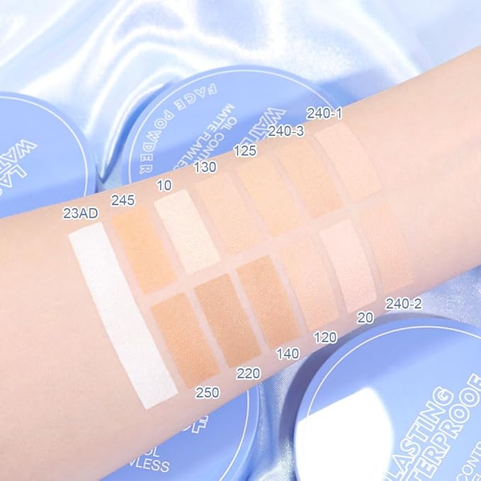 Oil Control Matte Perfection Face Pressed Powder,Matte Smooth Flawless Setting Powder Makeup, Polvo Compacto De Maquillaje, Waterproof Long Lasting, Cruelty Free, 0.35Oz(250 Radiant Sand, 1)