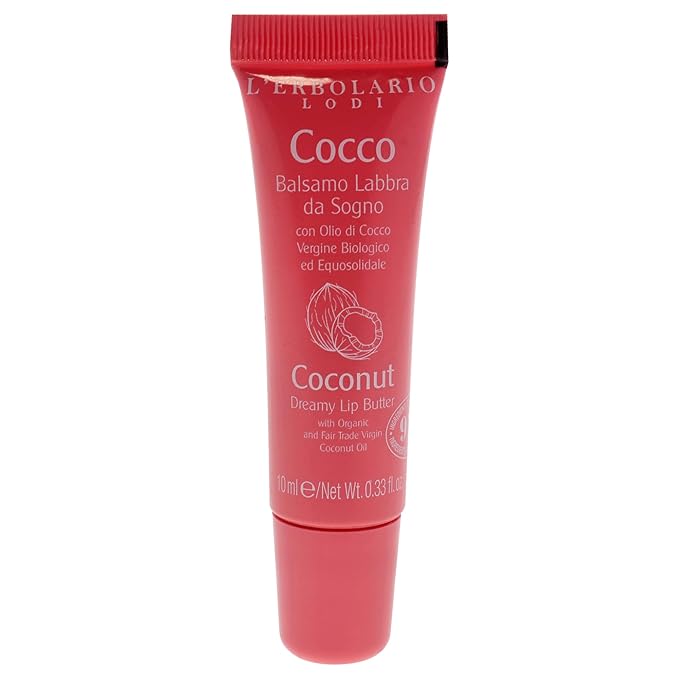 LErbolario Dreamy Lip Balm, Coconut, 0.3 oz - With Extracts of Virgin Coconut Oil - Moisturizing and Nourishing - For Dry Lips - Cruelty-Free