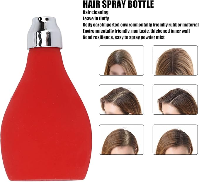 ZJchao Empty Spray Powder Bottle Hairdressing Spray Talcum Powder Prickly Heat Powder Silicone Squeeze Powder Bottle Red