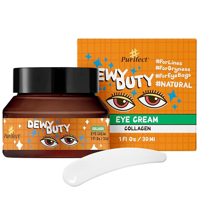 Plumping Intensive Collagen Eye Cream |Dry&Sensitive Skin | Panthenol Hyaluronic Acid |Dark Circles Wrinkles Puffiness and Bags Under Eyes | Firming Renewing Anti Aging | Made In USA |#Purifect 30ml