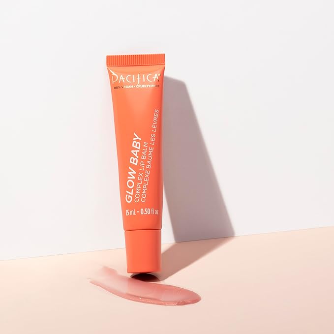 Pacifica Beauty Complex Lip Balm Trio Set, Makeup, Glow Baby, Wake Up Beautiful, Vegan Collagen, Lip Gloss, Orange, Lavender, Lemon, Vanilla, Non Sticky Formula, 0.30 fl oz Each (Set of 3)