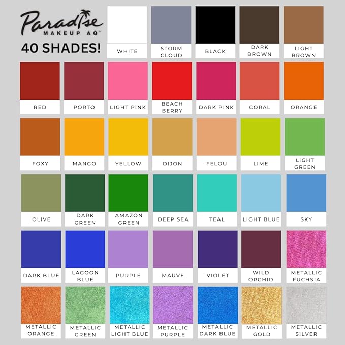 Mehron Makeup Paradise Makeup AQ Refill Size | Stage & Screen, Face & Body Painting, Cosplay, Halloween | Water Activated Face Paint, Body Paint, Cosplay Makeup .25 oz (7 ml) (Metallic Purple)