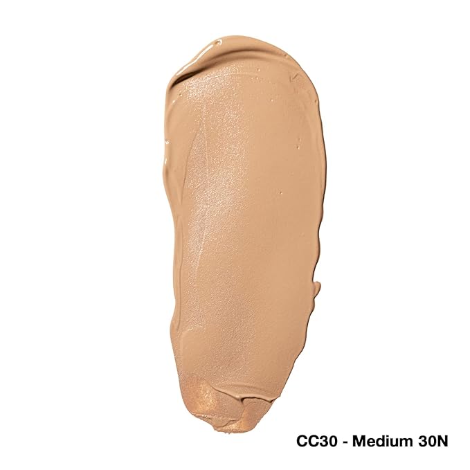 Palladio Full-Coverage Color Correction CC Cream, Oil-Free with Peptides & Vitamin C, Best for Correcting Redness and Uneven Skin Tone, Buildable Foundation Coverage (Med 30N)