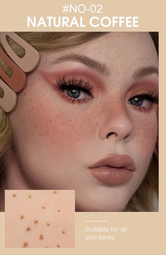 Freckle Pen 4 Colors Natural Freckle Pen Fake Freckle Pen Waterproof Long Lasting Soft Spots Natural Relaxing Sun Makeup (Natural Coffee)