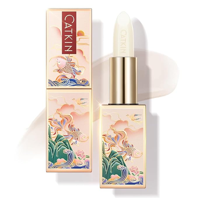 CATKIN Lip Balm Transparent Ultra Hydrating Colorless Lip Moistrurizer Chapstick with Vitamin E Nourishing For Cracked & Dry Lips Day & Night Lip Care 0.12 oz C02 Spearmint