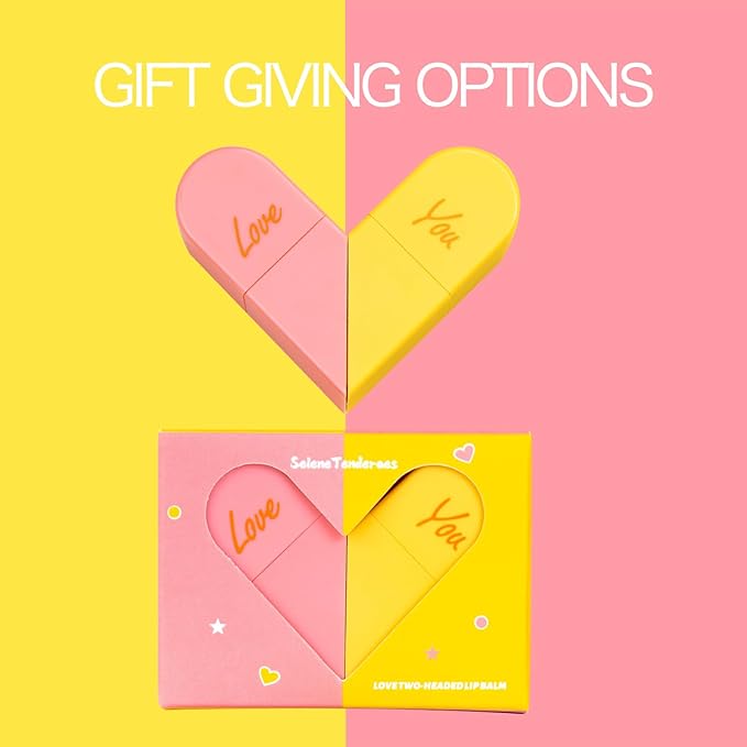 Heart Shaped Dual-use Deformable Lip Balm Stick - Honey,One end is colorless, while the other end is pink can be used as makeup, lipstick Peach. Repair, Keep Lips Moisturized, Gifts