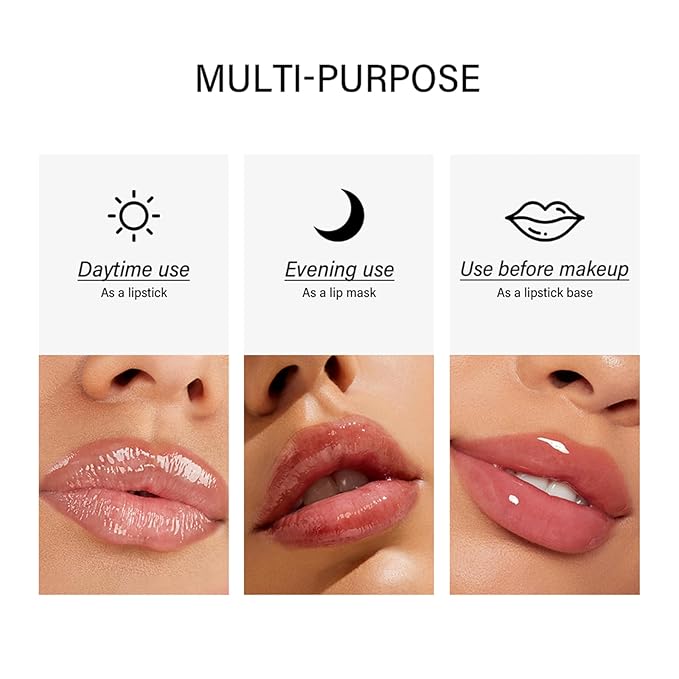 Lip Balm, Hydrating Lip Balm with Glossy Finish, Moisturizing Lip Care for Soft & Smooth Lips - Fruit Flavored Lip Mask & Treatment for Dry, Chapped Lips, 0.35 oz, 1# Unscented