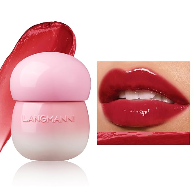 Glow Lip Balm,Moisturizing Lip Balm For Dry,Chapped Lips, Hydrating Lip Balm Repair Lip Sleeping Mask,Nourish & Hydrate Shine Glossy Lip Gloss,Not Sticky Tinted Lip Balm Lip Care (5# Wine Red)