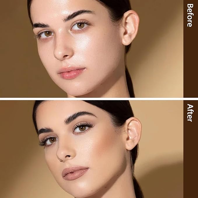 Pressed Face Powder, Flawless and Oil Control Pressed Setting Powder, Long Lasting Matte Finish 5# CARAMEL 05